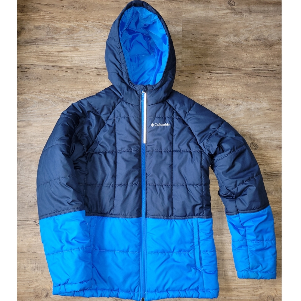 Blue Columbia Puffer Jacket boys size 18/20 or men's Small